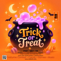 Orange Halloween Celebration Wpis na Instagrama Template