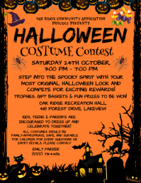 Orange Halloween Costume Contest Løbeseddel Template