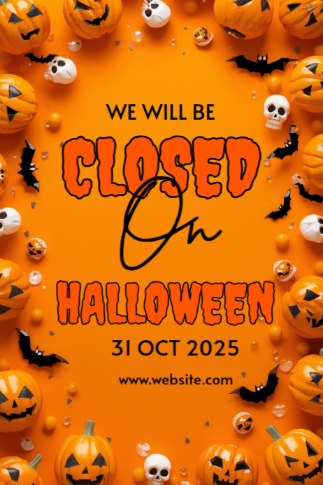 Orange Joyful Halloween Day Poster Template | PosterMyWall