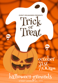 Orange Halloween Event A3 Template