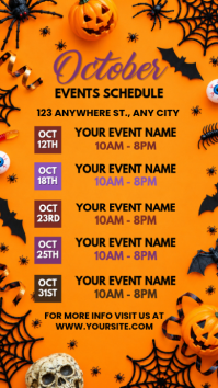 Orange October Event Schedule Instagram Story Template