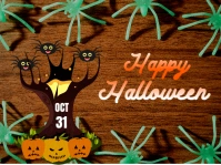 Orange Joyful Halloween Happy Halloween Yard Sign Znak podwórkowy template