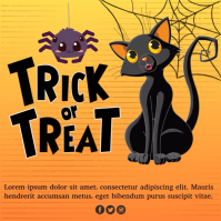 Orange Joyful Halloween Instagram Post Wpis na Instagrama template