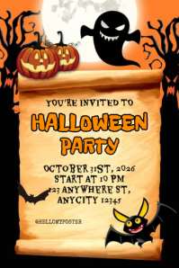 Naranja Halloween Party Plakat Template