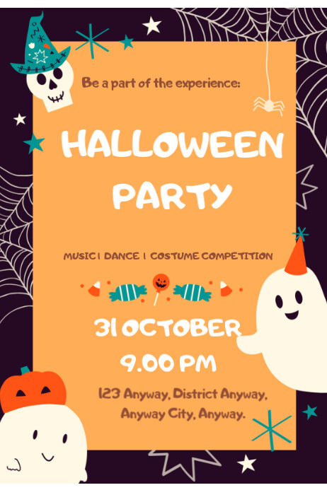 Copy of Orange Joyful Halloween Party Poster | PosterMyWall