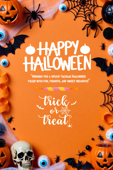 Orange Halloween Posters Template | PosterMyWall