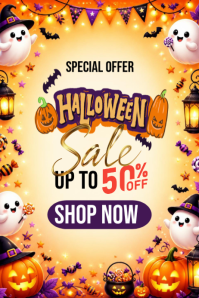 橙色 Halloween Sale Cartel de 4 × 6 pulg. Template