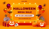 Orange Joyful Halloween Sale Tag template