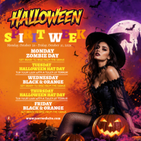 Laranja Halloween Spirit Week Message Instagram Template
