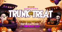 橙色 Halloween Trunk or Treat Event ปกอีเวนต์บน Facebook Template