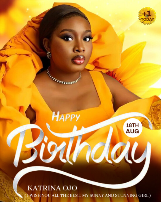 Orange Joyful Happy Birthday  Instagram Portrait template