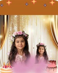 Orange Joyful Happy Birthday Twinkling Poster Instagram Portrait template