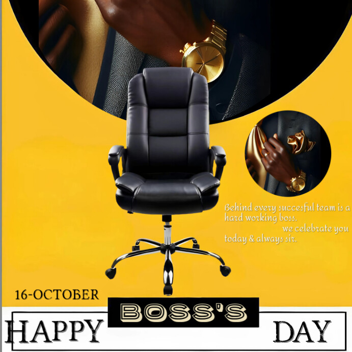 Orange Joyful Happy Boss Day Instagram Post Template | PosterMyWall