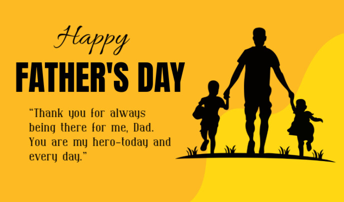 Orange Joyful Happy Father's Day  Tag Etiqueta template