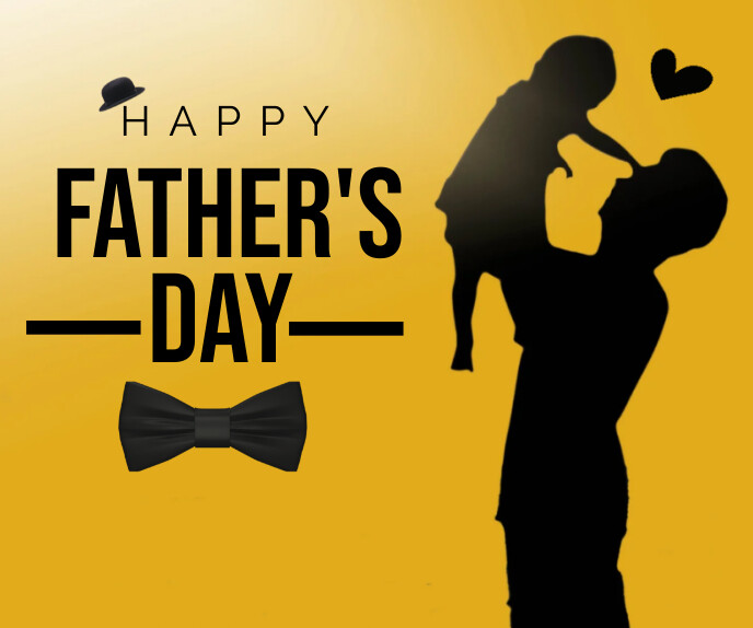 Orange Joyful Happy Father's Day Celebration Large Rectangle template