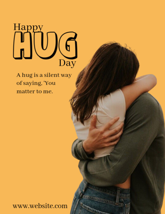 Copy of Orange Joyful Happy Hug Day Flyer (us Letter) | PosterMyWall
