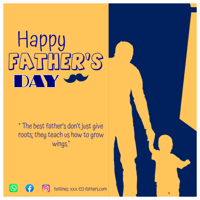 Orange Joyful Happy International Father's Day  Instagram Post template