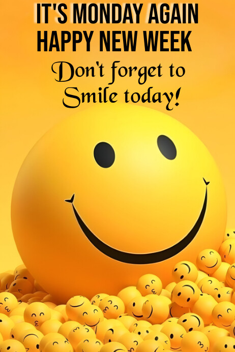 Orange Joyful Happy New Week Template Poster | PosterMyWall