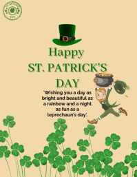 Orange Joyful Happy St Patrick's Day Flyer (us Letter) template