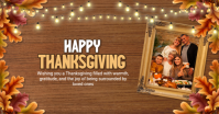 Orange Joyful Happy Thanksgiving Card  Facebook Shared Image template