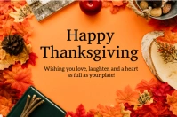 Orange Joyful Happy Thanksgiving Label template