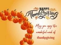 Orange Joyful Happy Thanksgiving Video Yard Sign ป้ายสนาม template