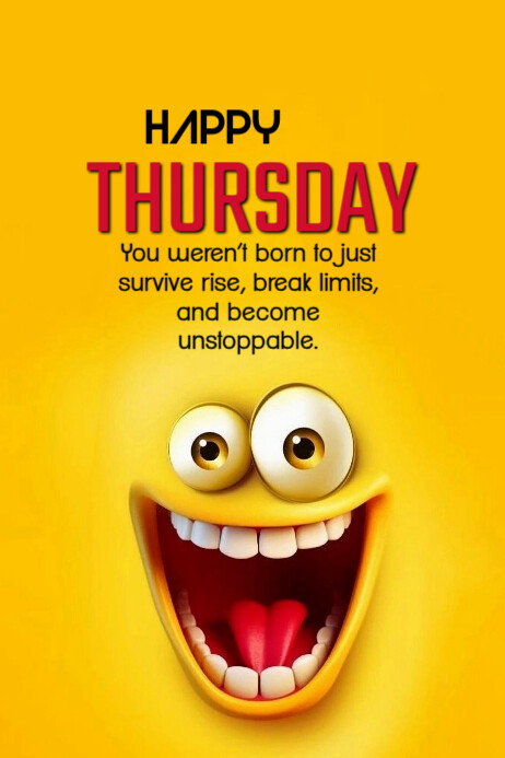 Orange Joyful Happy Thursday  Banner 4' × 6' template