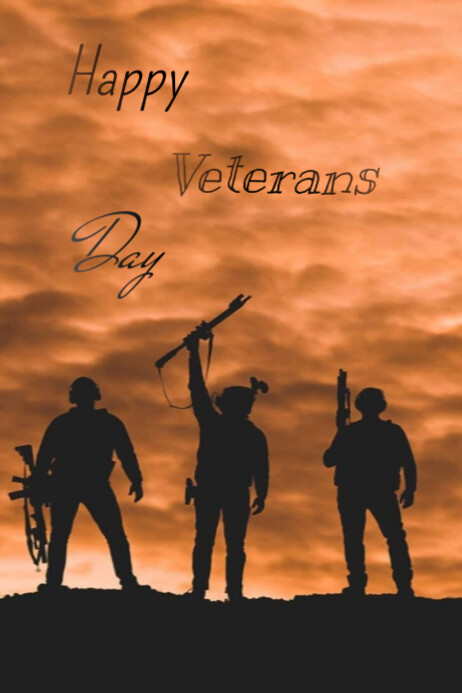Copy of Orange Joyful Happy Veterans Day Poster | PosterMyWall