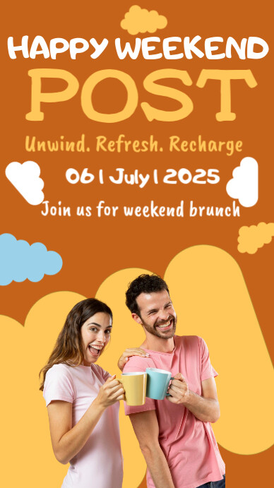 Orange Joyful Happy Weekend Post Instagram Story Instagram-verhaal template