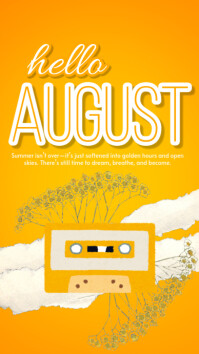 Orange Joyful Hello August Instagram Story template