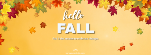 Pomarańczowy Autumn Season Portada de Facebook Template