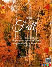 Orange Joyful Hello Fall  Flyer (us Letter) template