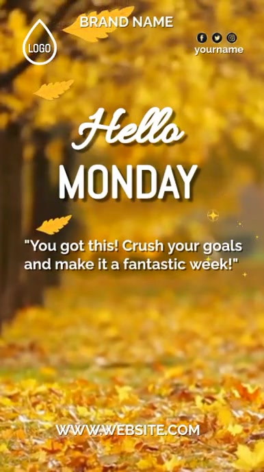 Orange Joyful Hello Monday Digital Display ( Template | PosterMyWall