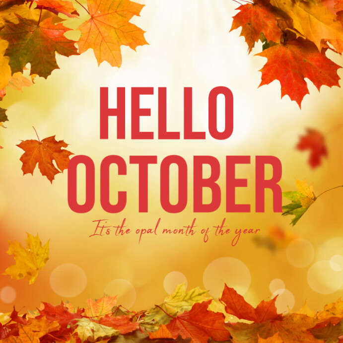 Orange Joyful Hello October Template Instagram Post | PosterMyWall