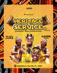 Orange Joyful Heritage Service Design Te Flyer (us Letter) template