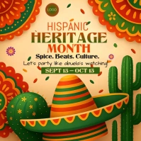 Orange Joyful Hispanic Heritage Month Square (1:1) template