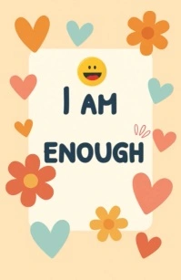 Orange Joyful I Am Enough – Printable Affirmation Card For Desk Or Locker Decor Tabloid Boulevardzeitung template