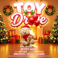 Orange Joyful Illustrative Christmas Toy Drive Instagram Story Instagram Post template