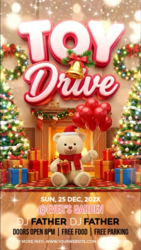 Orange Joyful Illustrative Christmas Toy Drive Instagram Story Instagram Story Instagram-Story template