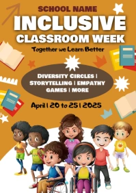 Orange Joyful Inclusive Classroom Week A1 template