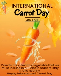Orange Joyful International Carrot Day Instagram Portrait template