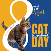 Jingga International Cat Day Wpis na Instagrama Template