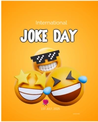 Orange Joyful International Joke Day  Instagram Portrait template