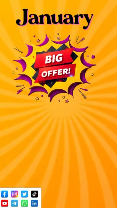 Orange Joyful January Special Promo Instagram Reel Template | PosterMyWall