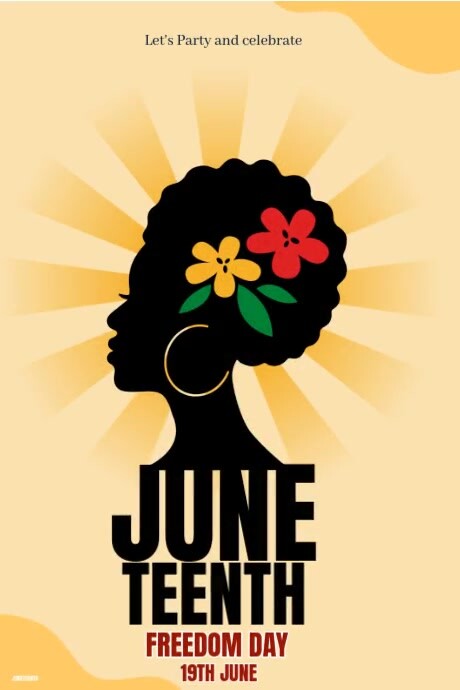 Orange Joyful Juneteenth Animation  Poster Cartaz template