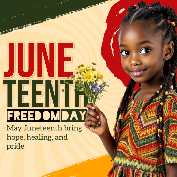 Orange Joyful Juneteenth Celebration Instagram Post template