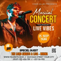 Orange Joyful Karaoke Instagram Post template