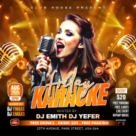 Orange Karaoke Night Quadrato Template