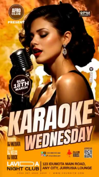 Orange Joyful Karaoke Night Instagram Story Video template