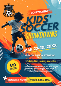 Orange Kids' Soccer Tournament A4 Template